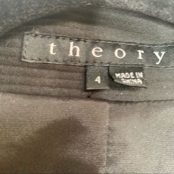 Theory Textured Pinstripe Flapless Pocket Blazer - Picture 3 of 4